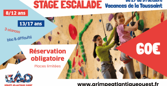 Stage escalade enfants – vacances Toussaint