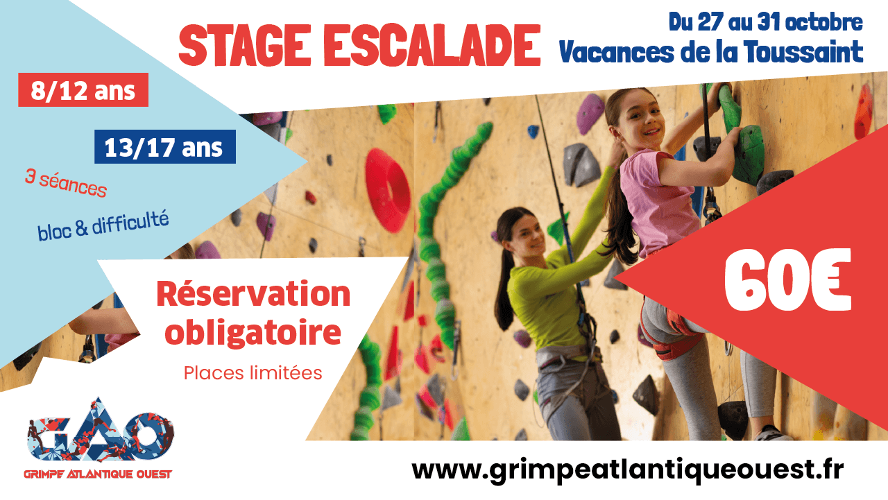 Stage escalade enfants – vacances Toussaint
