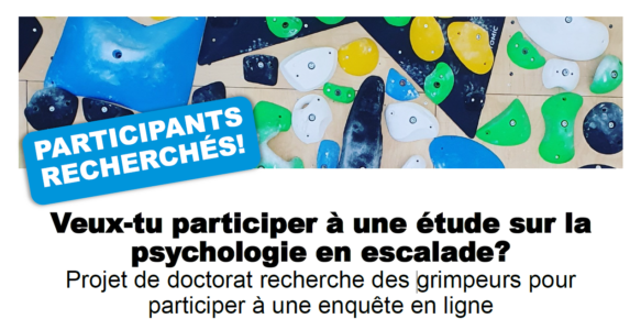 Veux-tu participer à une étude sur la psychologie en escalade ?