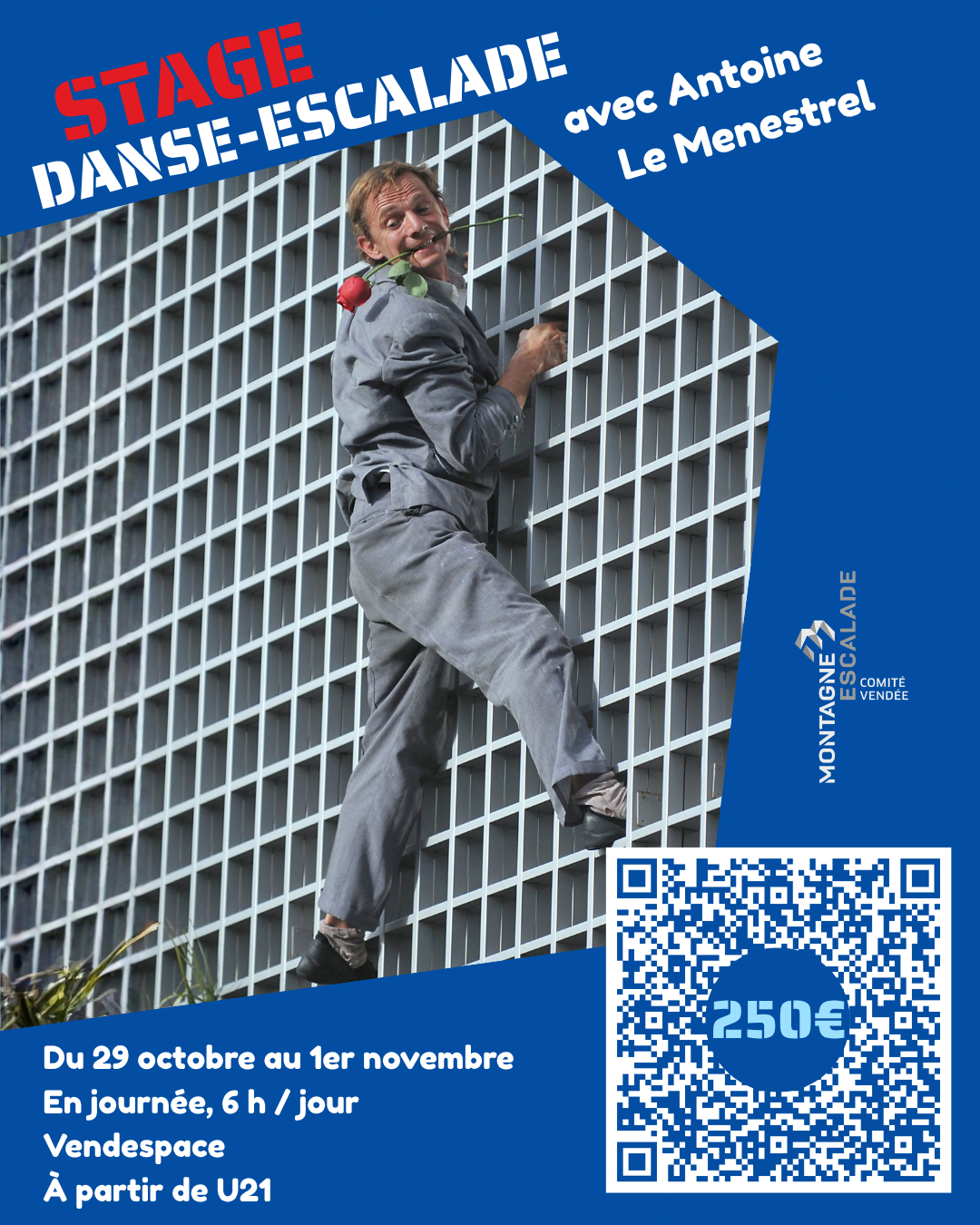 Stage danse-escalade avec Antoine Le Menestrel au Vendespace – Toussaint